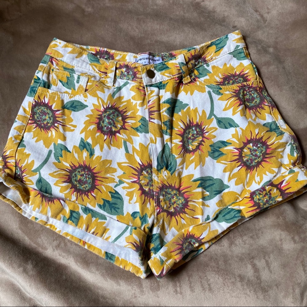 American Apparel sunflower shorts